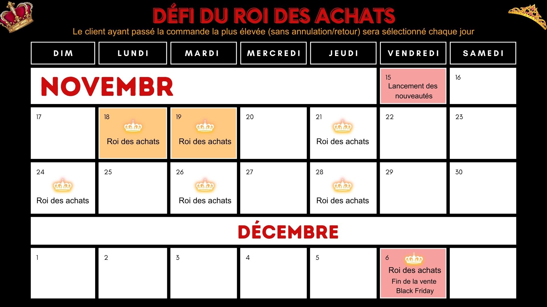 calendrier de défi du roi des achats black friday 2024 olight