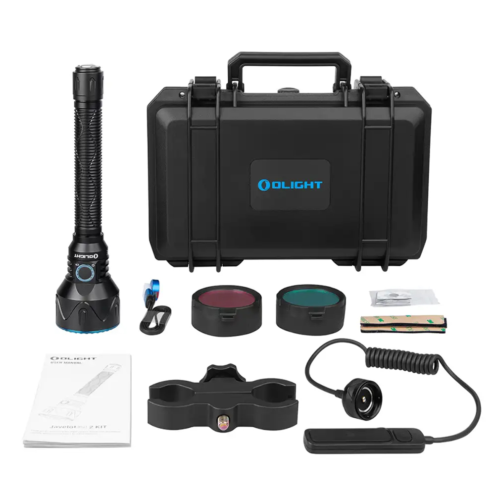 OLIGHT Javelot Turbo 2 Lampe torche LED rechargeable,1 800 lumens,portée de 1 500 mètres,télécommande sans fil,IP67,noir vert Cla - Bricolage